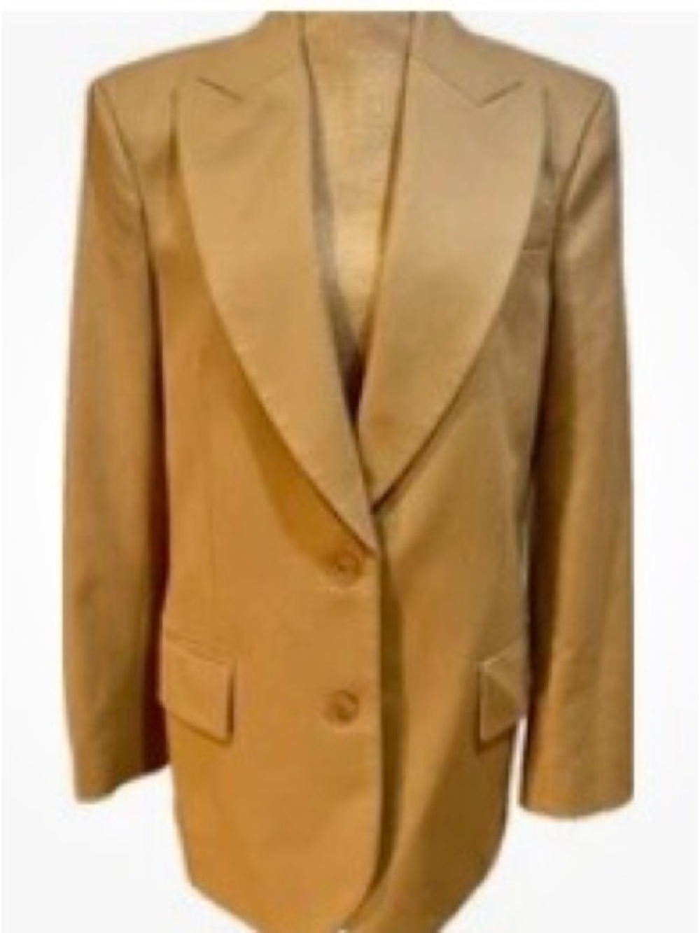 Stella McCartney Tan Single-Breasted Satin-Trim Blazer